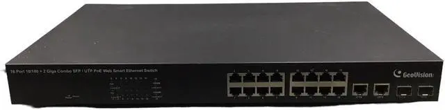 Main image of GeoVision GV-POE1601 16 Port 10/100 Web SMart Ethernet Switch - Tested to Power On