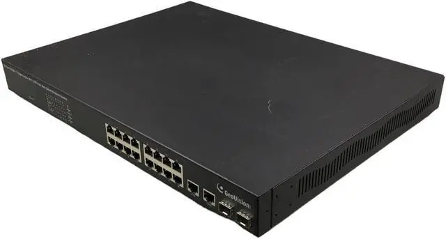 Alt view image 6 of 7 - GeoVision GV-POE1601 16 Port 10/100 Web SMart Ethernet Switch - Tested to Power On