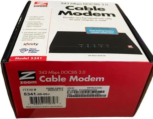 Alt view image 2 of 7 - ZOOM CABLE MODEM 343 Mbps DOCSIS 3.0 MODEL 5341