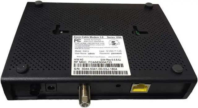 Alt view image 6 of 7 - ZOOM CABLE MODEM 343 Mbps DOCSIS 3.0 MODEL 5341