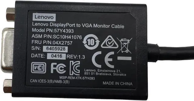 Alt view image 2 of 5 - Lenovo DisplayPort to VGA Analog Monitor Cable (57Y4393)