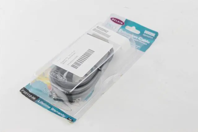 Main image of NEW Belkin Universal Pro Series Printer 6Ft Extension Cable Male DB25 to RS232 Female Serial Parallel Cable 25 Conductor NOS F3D112-06 472283