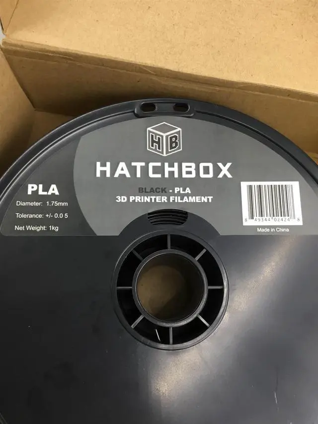 Alt view image 3 of 4 - HATCHBOX PLA 1.75 mm 3D Printer Filament, 1KG Spool True Black 3DPLA1KG175BLK