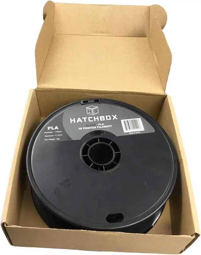 Alt view image 2 of 4 - HATCHBOX PLA 1.75 mm 3D Printer Filament, 1KG Spool True Black 3DPLA1KG175BLK