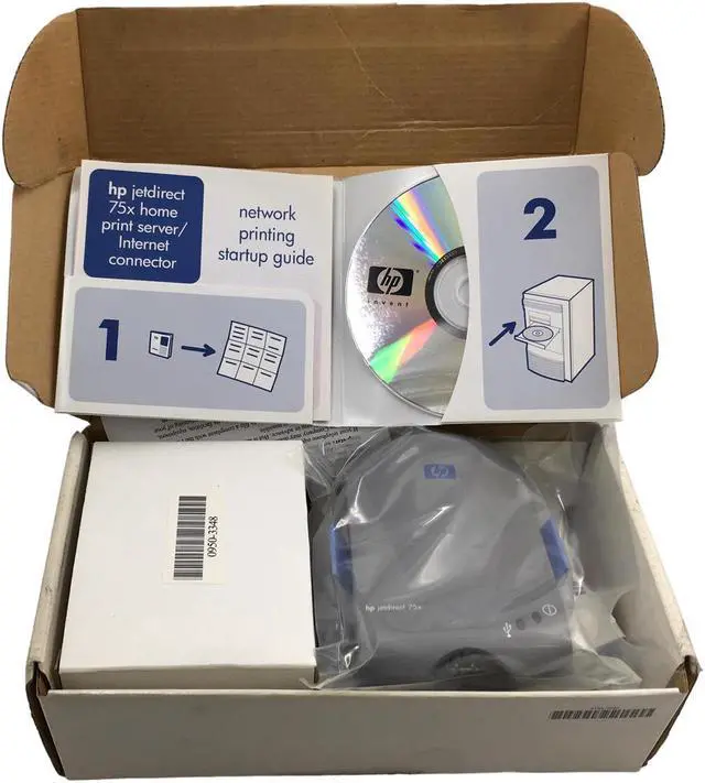 Alt view image 2 of 7 - HP JetDirect 75x External Print Server J6036A w/AC Adapter & USB/Network Cables