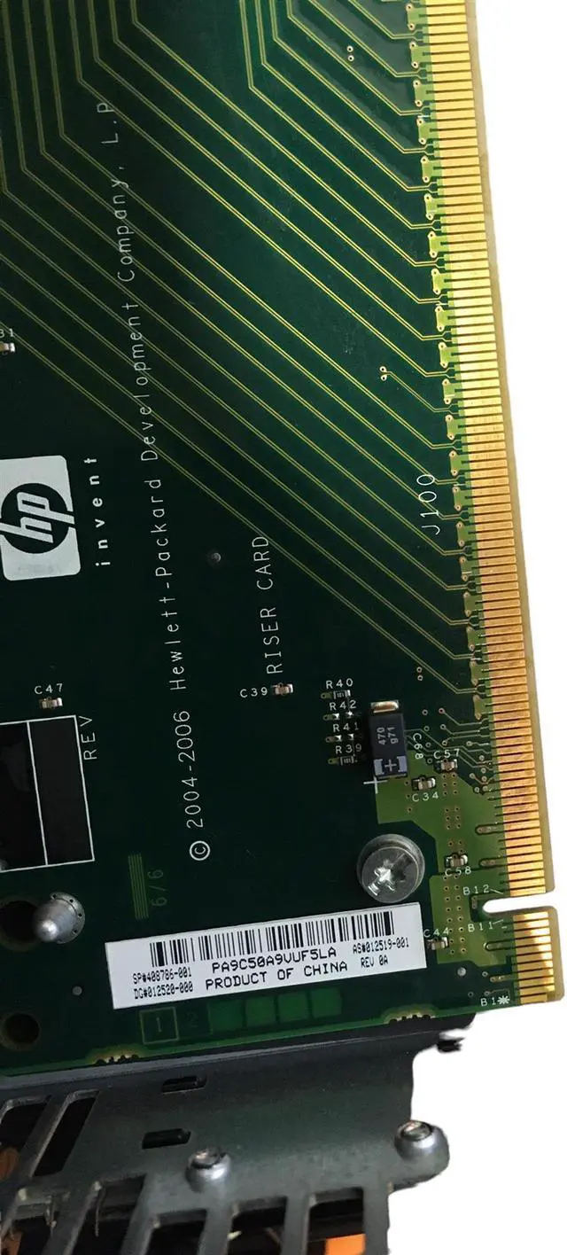 Alt view image 2 of 7 - HP ProLiant DL380 G5 PCI-E Riser Card With Cage 408786-001 012519-001 391725-001