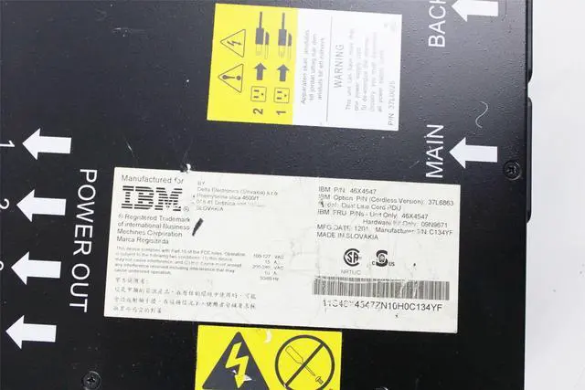 Alt view image 4 of 4 - IBM Dual Line Cord Server Rackmount PDU Power Distribution Unit 46X4547 37L6863 09N9671 96P1728 37L0025