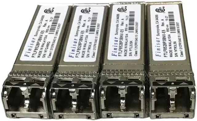 Alt view image 2 of 3 - LOT OF 4 Finisar 8GB Shortwave 850nm SFP - FTLF8528P2BNV-E5,019-078-042