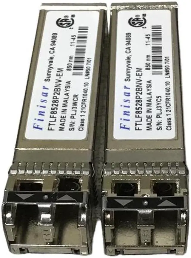 Alt view image 2 of 3 - LOT OF 2 FINISAR, FTLF8528P2BNV-EM, 8 GBIT SFP+ TRANSCEIVER