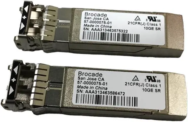 Main image of LOT OF (2) IBM Brocade 46C9297 46C9246 10GB SFP+ Virtual Fabric SR Optical Transceiver