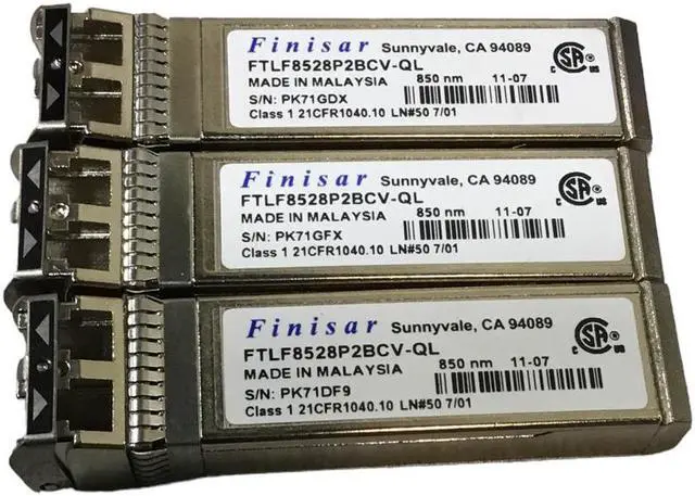 Main image of Lot of 3 Finisar QLE2562 Server Optical Transceiver Module 8GB Fibre Channel SFP+ 150m FTLF8528P2BCV-QL