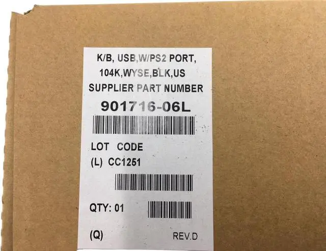 Alt view image 6 of 7 - NEW Genuine WYSE Keyboard Black USB PS2 Port, 104K P/N 901716-06L