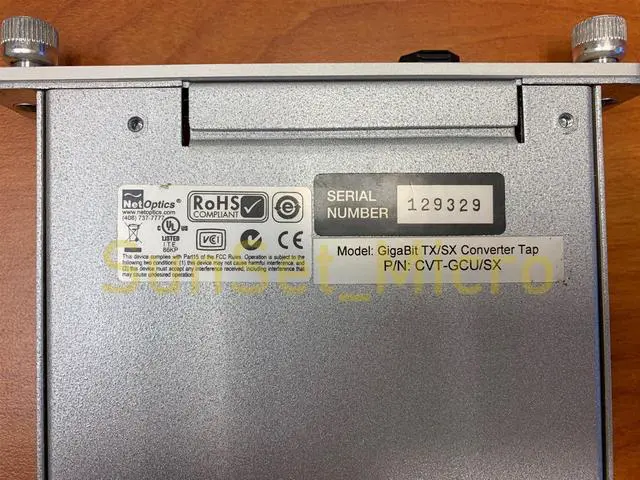 Alt view image 3 of 5 - Net Optics GigaBit Copper to Fiber Converter Tap TX/SX CVT-GCU/SX With 2 AC/Adapters