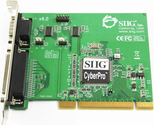 Alt view image 3 of 3 - SIIG CyberPro v6.0 P062-01G3X High Profile Serial & Parallel Port PCI Adapter Card JJ-P21012-S6