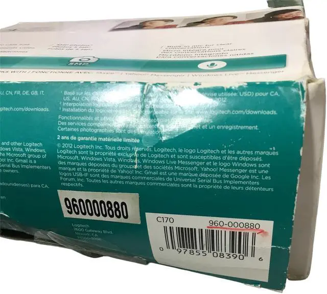 Alt view image 3 of 4 - NEW! Logitech C170 USB WebCam V-U0026 860-000379 "Damage box"