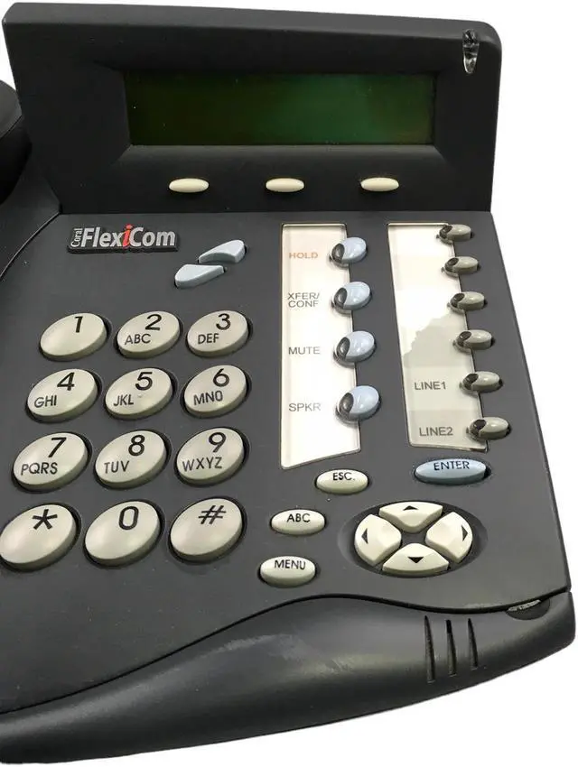 Alt view image 3 of 4 - Tadiran Coral FlexSet 120S Charcoal Grey 10-Button Set Speakerphone FlexiCom