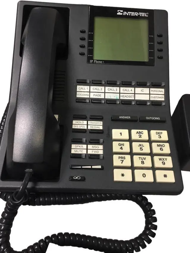 Alt view image 2 of 3 - INTER-TEL 770.4500 IP Executive W/ Ethernet Cable, Curly Cord, Adapter 770.4500