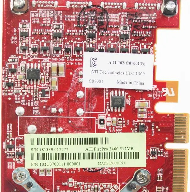 Alt view image 2 of 5 - ATI FirePro 2460 512MB GDDR5 4-Port Mini-DisplayPort Low Profile PCI-E Video Graphics Card ATI-102-C07001(B) 109-C07071-00 102C0700111 D33A27