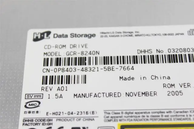 Alt view image 3 of 3 - Dell PowerEdge 2850 H-L Data Storage GCR-8240N CD-ROM SATA Optical Drive P8403 0P8403