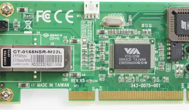 Alt view image 4 of 4 - Dell V5PYX Ethernet Network Adapter N/A 155Mbps 1300NM N-FX-LC-02F 0J588F V5PYX 0155NSR VT6105M