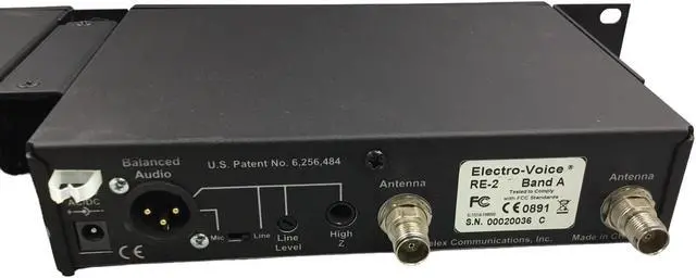 Alt view image 5 of 7 - 2-Electro-Voice RE-2 Band A ClearScan Microphone Wireless Receiver