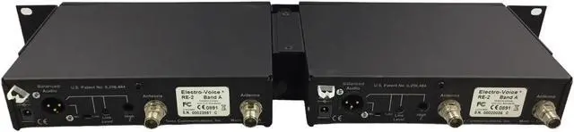 Alt view image 4 of 7 - 2-Electro-Voice RE-2 Band A ClearScan Microphone Wireless Receiver