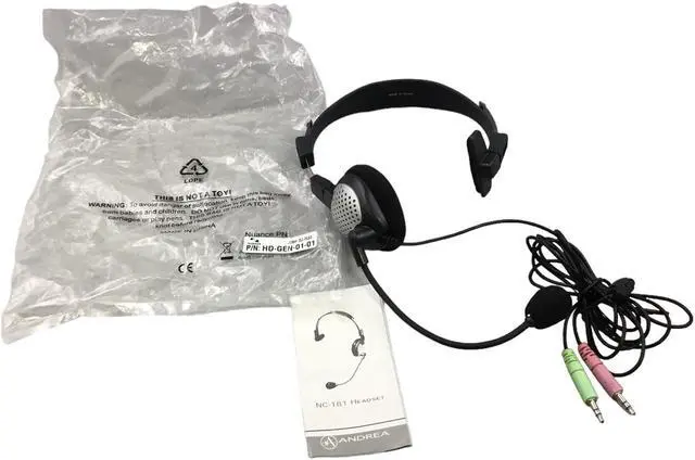 Alt view image 3 of 3 - Andrea Model NC-181 Black Headband Headset With Microphone