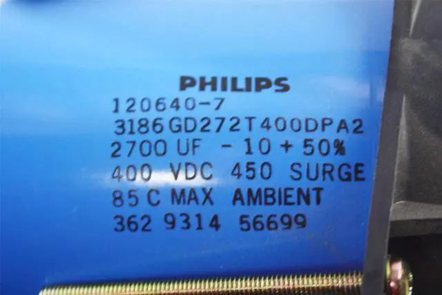 Alt view image 2 of 3 - Philips Capacitor Pair 400VDC 450SURGE 2700UF 120640-7 3186GD272T400DPA2