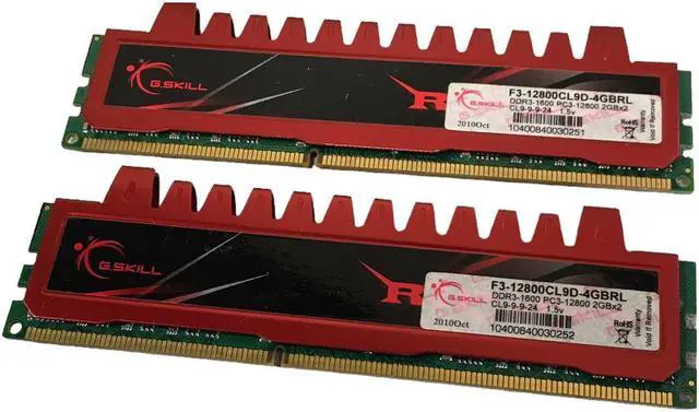 Alt view image 2 of 2 - 4GB (2x2G) G.SKILL F3-12800CL9D-4GBRL DIMM,GAMING DESKTOP RAM MEMORY DDR3-1600