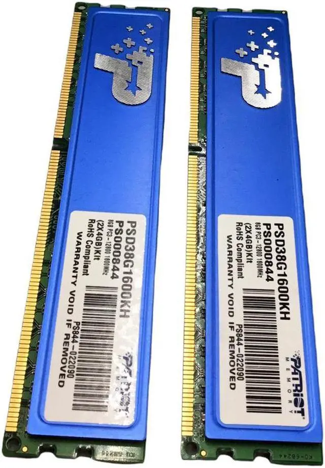 Alt view image 3 of 5 - Patriot PSD38G1600KH 2x 4GB PC3-12800 DDR3-1600MHz Desktop RAM