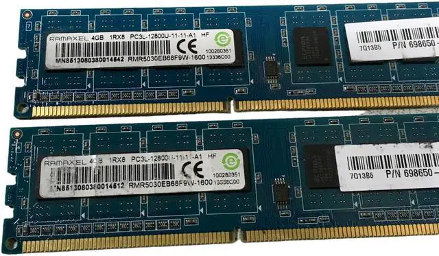 Alt view image 2 of 3 - Ramaxel 8GB (2x4GB) RMR5030EB68F9W-1600 PC3-12800 DDR3 1600MHz Desktop Memory