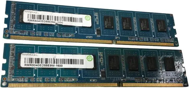 Alt view image 3 of 3 - LOT OF 2 Ramaxel (2x4GB) DDR3 PC3-12800U,RMR5040ED58E9W DELL HP LENOVO ACER Desktop Memory