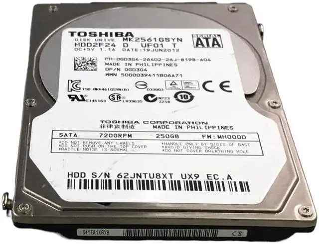 Alt view image 3 of 4 - Toshiba HDD2F24 250GB Internal 7200RPM 2.5" (MK2561GSYN) HDD