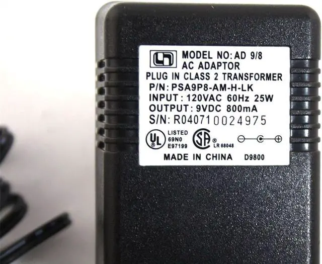 Alt view image 2 of 3 - Linksys LN AD 9/8 AC Adapter 120VAC 60Hz 25W 9VDC 800mA PSA9P8-AM-H-LK