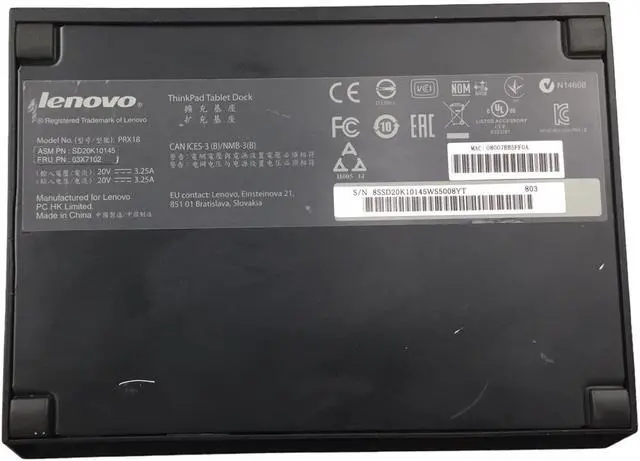 Alt view image 6 of 7 - Lenovo Thinkpadi Docking Station PRX18 03X7102 SD20K10145