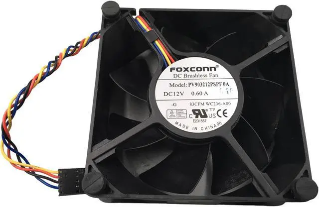 Alt view image 2 of 7 - FoxConn PV903212PSPF 0A 0.60A 12V DC Brushless Fan 83CFM 0WC236 5 pin (L-O)