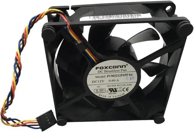 Main image of FoxConn PV903212PSPF 0A 0.60A 12V DC Brushless Fan 83CFM 0WC236 5 pin (L-O)