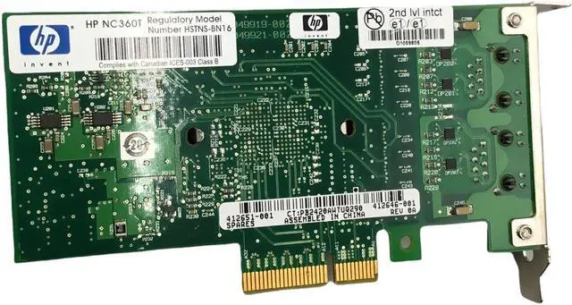 Alt view image 4 of 5 - HP NC360T Dual Port Gigabit Network Card Low Profile PCIe 412651-001 412646-001