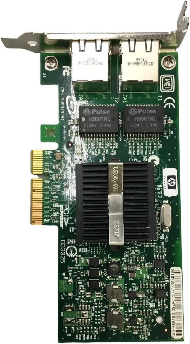 Alt view image 5 of 5 - HP NC360T Dual Port Gigabit Network Card Low Profile PCIe 412651-001 412646-001