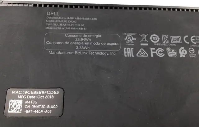 Alt view image 7 of 7 - Dell D6000 Universal USB-C USB 3.0 Docking Station 0M4TJG