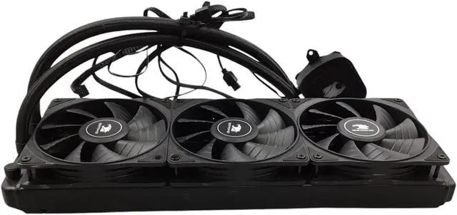 Alt view image 2 of 7 - iBUYPOWER - AW4 360mm Radiator CPU Liquid Cooler (3 x 120mm Core Fans) with RGB Display - Black