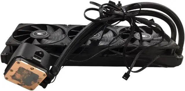 Alt view image 5 of 7 - iBUYPOWER - AW4 360mm Radiator CPU Liquid Cooler (3 x 120mm Core Fans) with RGB Display - Black