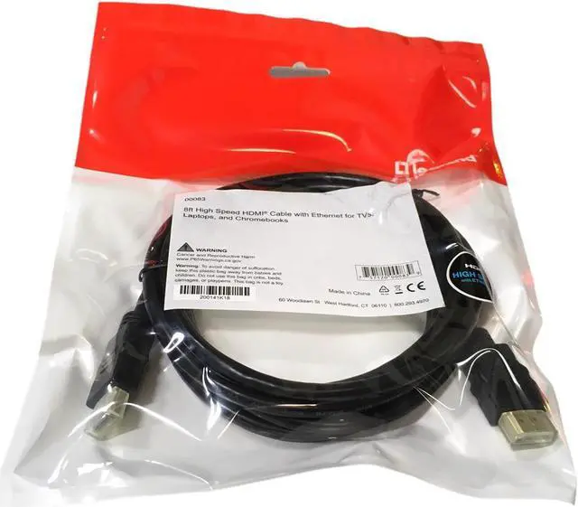 Alt view image 4 of 4 - Legrand 00083 8ft High Speed HDMI Cable with Ethernet for TVs, Laptops, and Chromebooks HDMI high speed W/ Ethernet