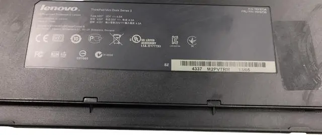 Alt view image 6 of 6 - IBM Lenovo ThinkPad Port Replicator Series 3 USB 2.0 Type 4337 75Y5735 75Y5734