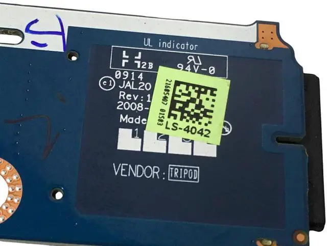 Alt view image 3 of 6 - Dell Latitude E6500 Card Reader with Cable LS-4042 DC02000KG0L