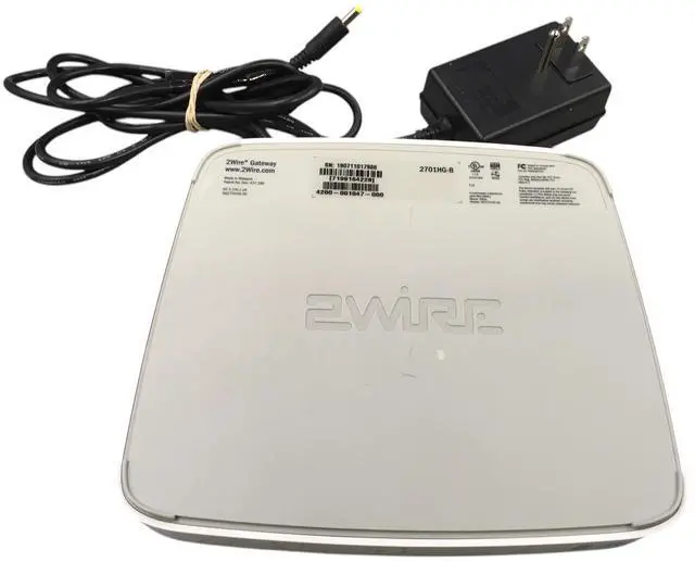 Alt view image 4 of 7 - AT&T 2701HG-B 2Wire Wireless Gateway DSL Router Modem W/Power Adapter