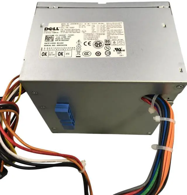 Alt view image 3 of 7 - Dell Tower Computer Power Supply 0D326T L255EM-00 255W