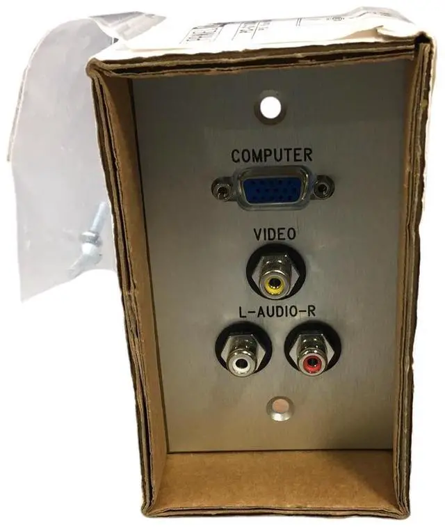 Alt view image 2 of 7 - HDMI + 3 RCA Wall Plate HDMI with Three RCA Component Video Coupler Faceplate