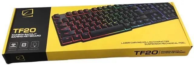 Alt view image 2 of 5 - TF20 RGB Gaming Rainbow Backlit Wired Keyboard NEW!!