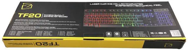 Alt view image 4 of 5 - TF20 RGB Gaming Rainbow Backlit Wired Keyboard NEW!!